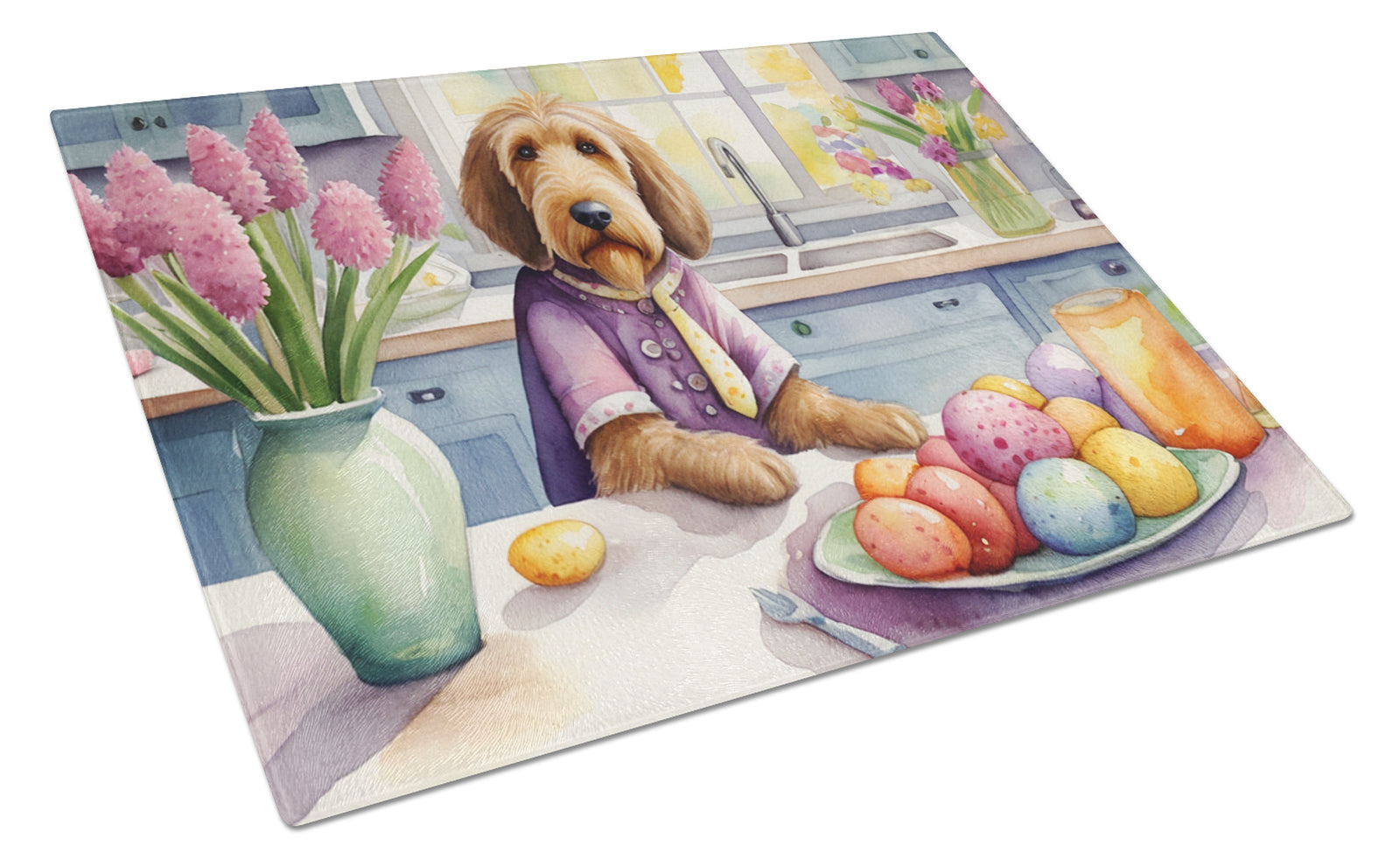 Buy this Decorating Easter Otterhound Glass Cutting Board