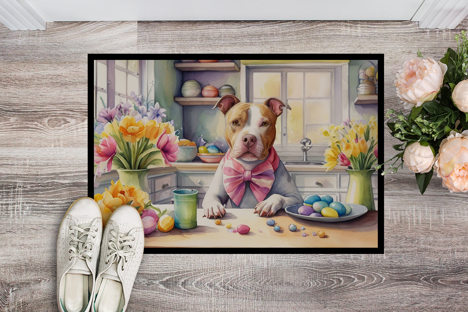 Buy this Decorating Easter Pit Bull Terrier Doormat