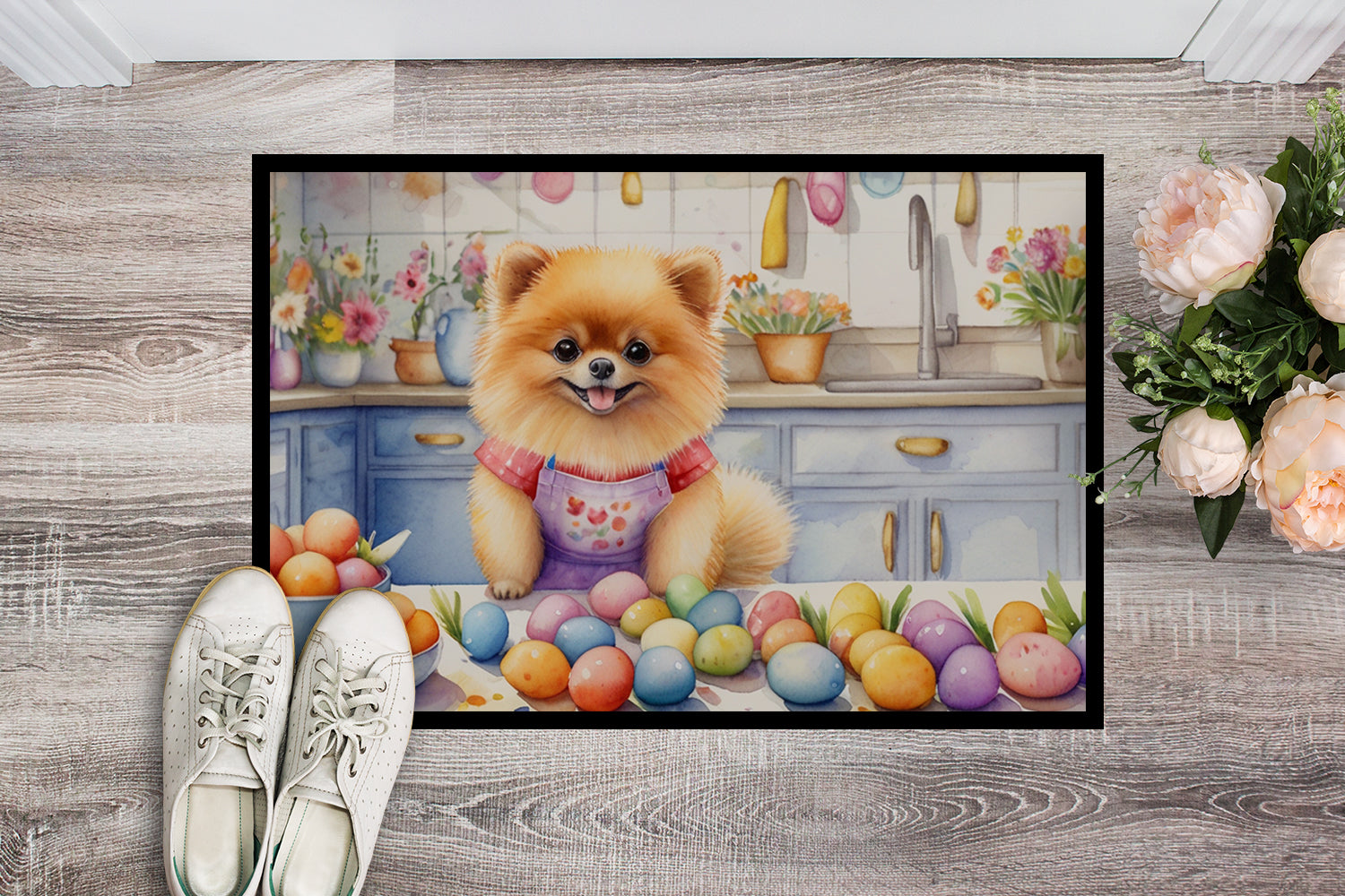 Buy this Decorating Easter Pomeranian Doormat