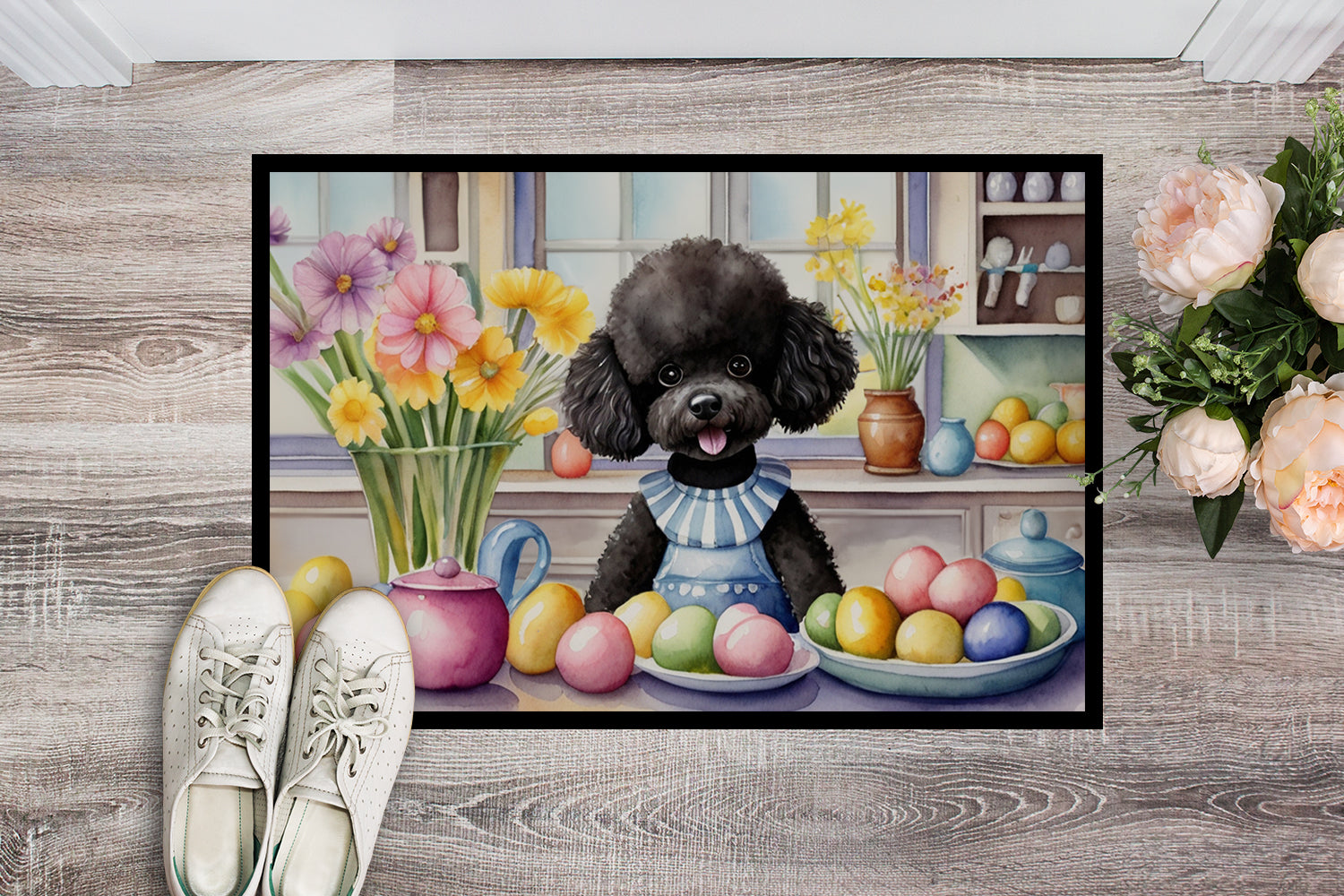 Buy this Decorating Easter Black Poodle Doormat