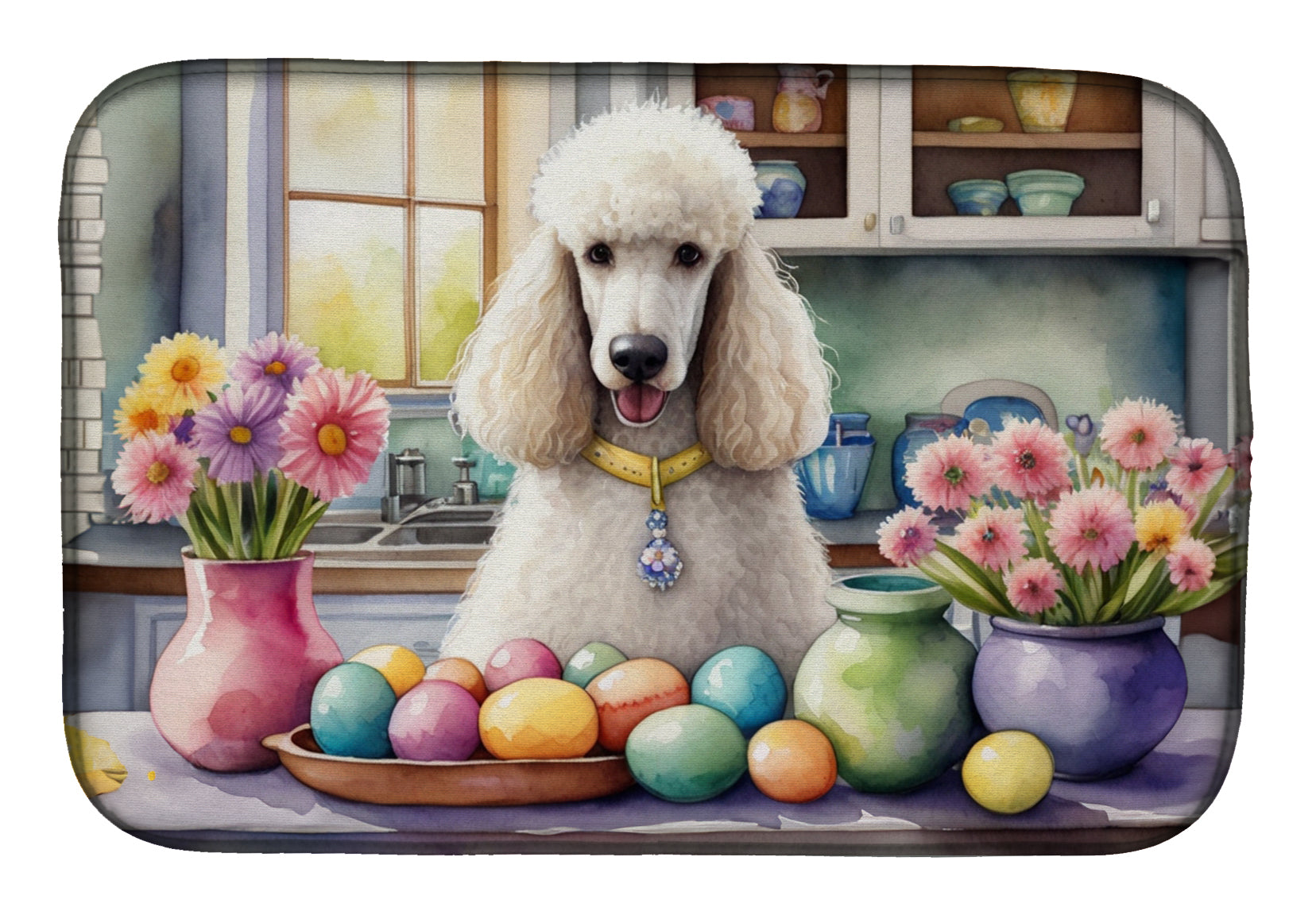 Buy this Decorating Easter White Poodle Dish Drying Mat