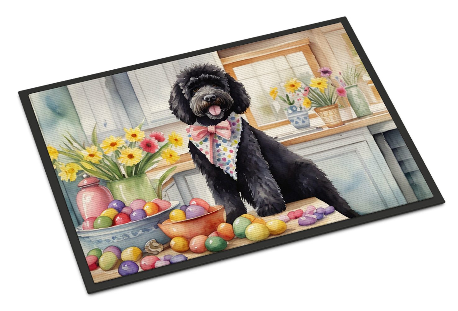 Buy this Decorating Easter Portuguese Water Dog Doormat