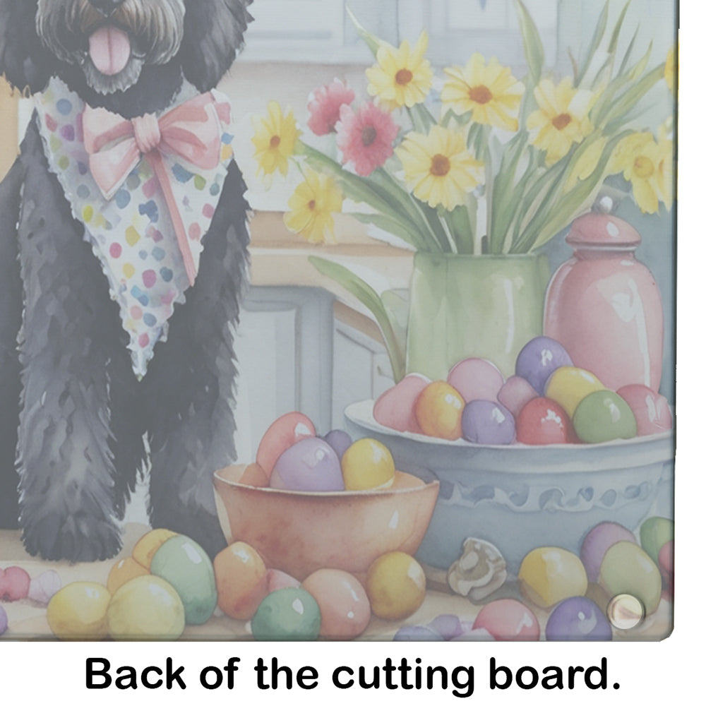 Decorating Easter Portuguese Water Dog Glass Cutting Board