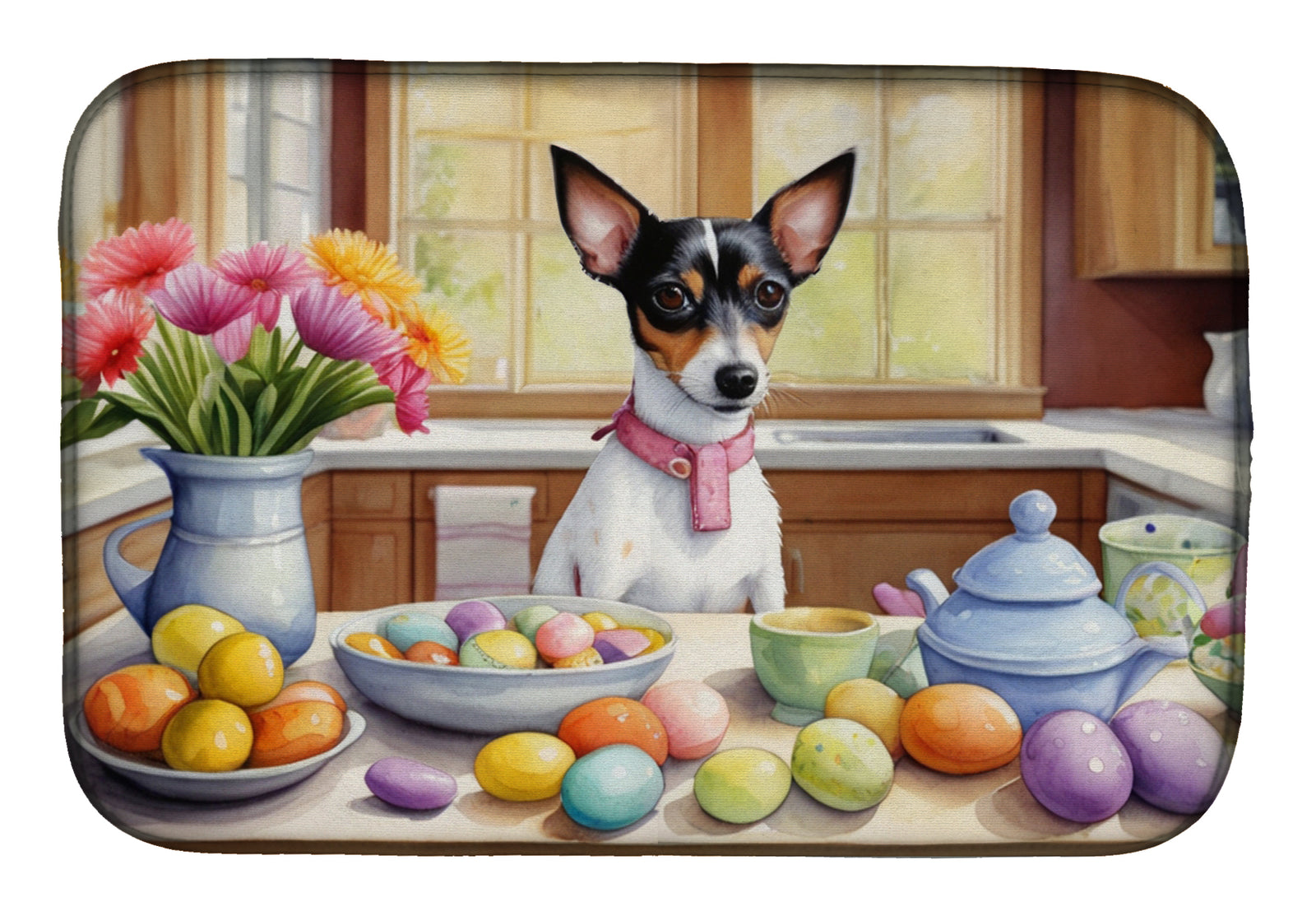 Buy this Decorating Easter Rat Terrier Dish Drying Mat