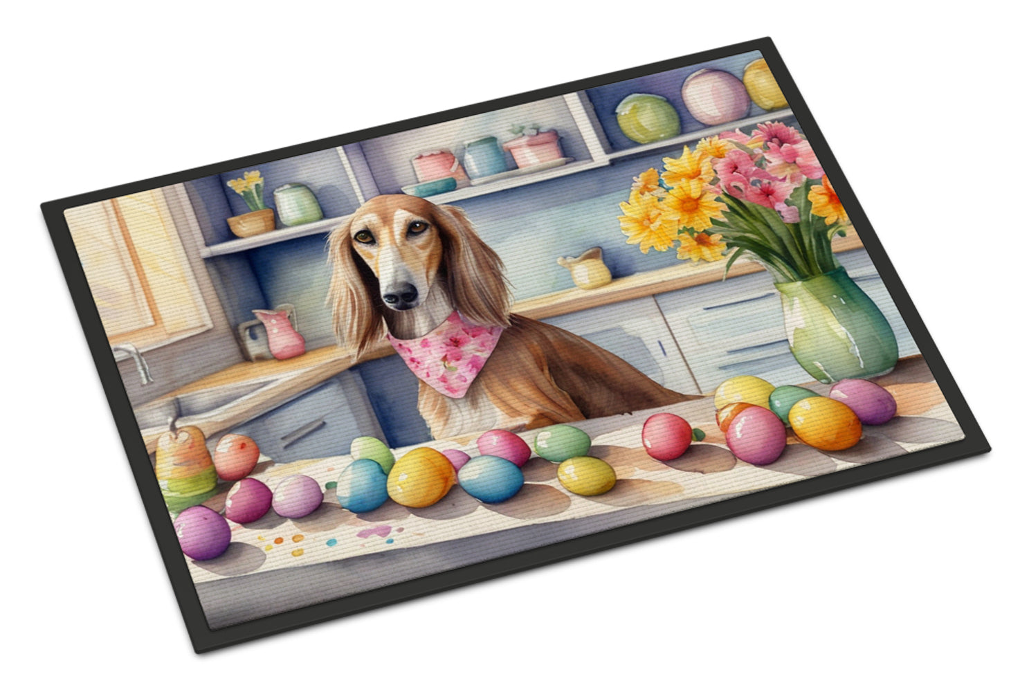 Buy this Decorating Easter Saluki Doormat