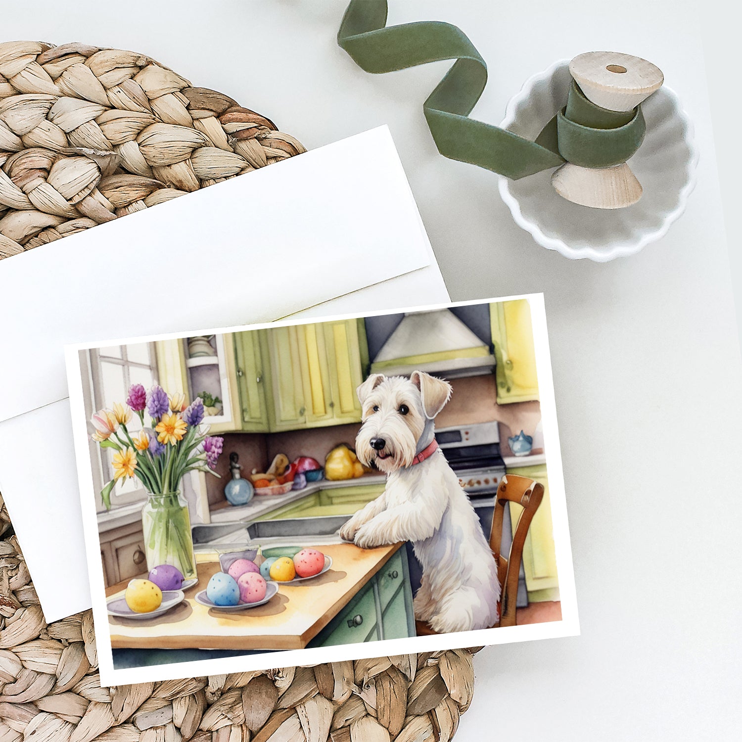 Decorating Easter Sealyham Terrier Greeting Cards Pack of 8