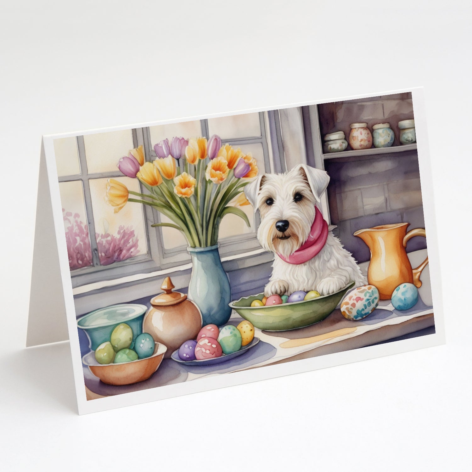 Buy this Decorating Easter Sealyham Terrier Greeting Cards Pack of 8