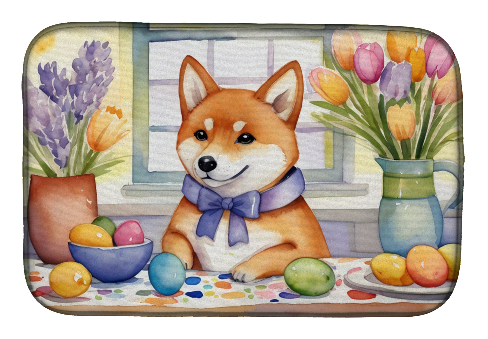 Buy this Decorating Easter Shiba Inu Dish Drying Mat