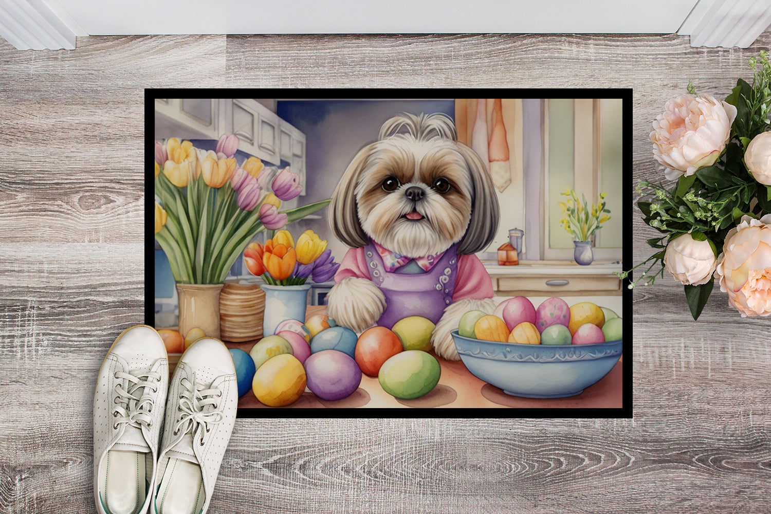 Buy this Decorating Easter Shih Tzu Doormat