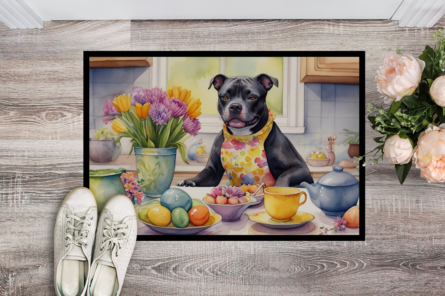 Buy this Decorating Easter Staffordshire Bull Terrier Doormat