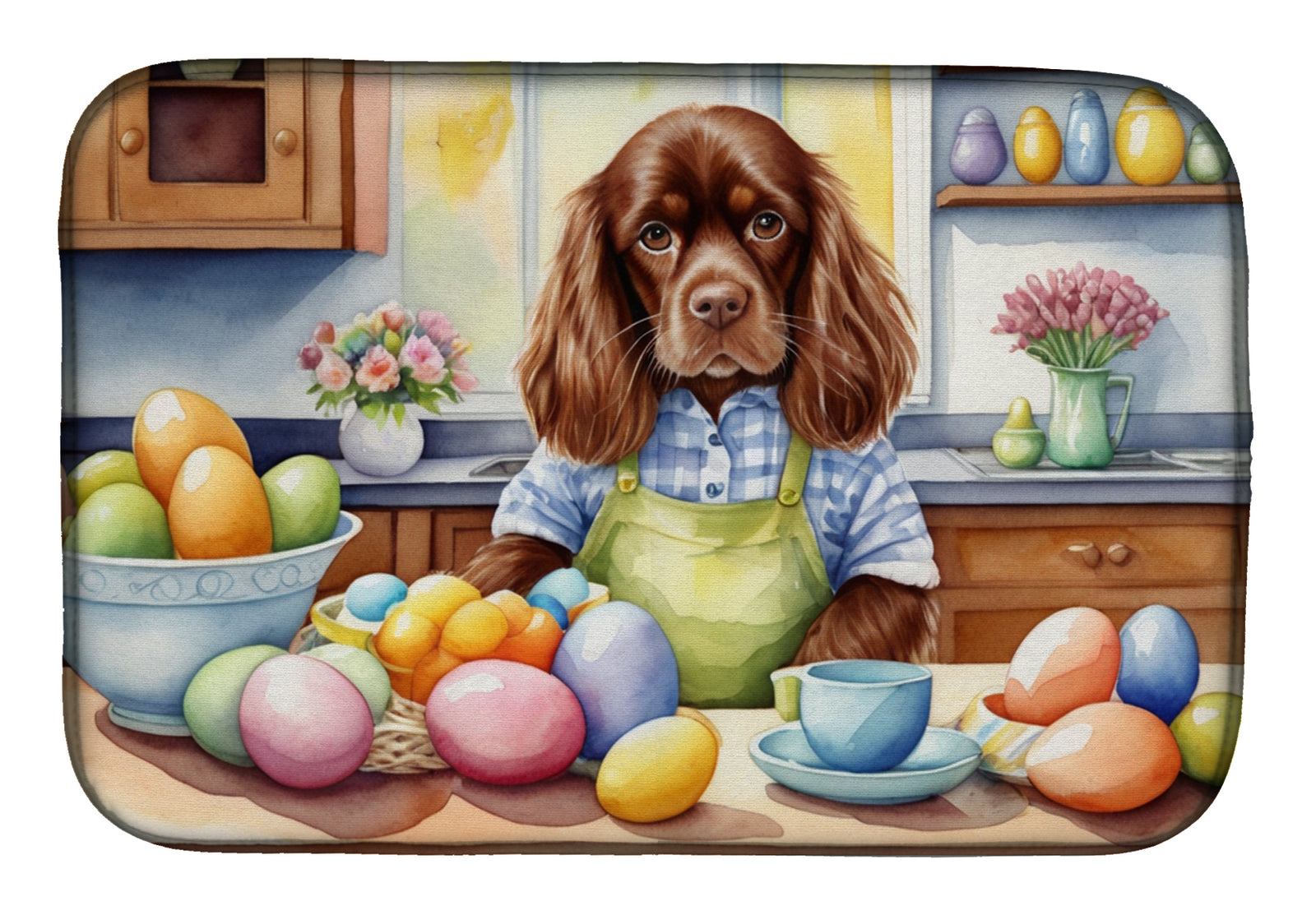Buy this Decorating Easter Sussex Spaniel Dish Drying Mat