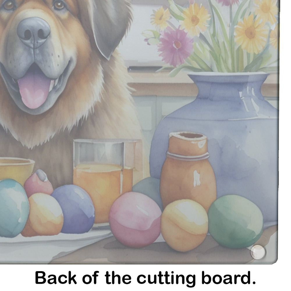 Decorating Easter Tibetan Mastiff Glass Cutting Board