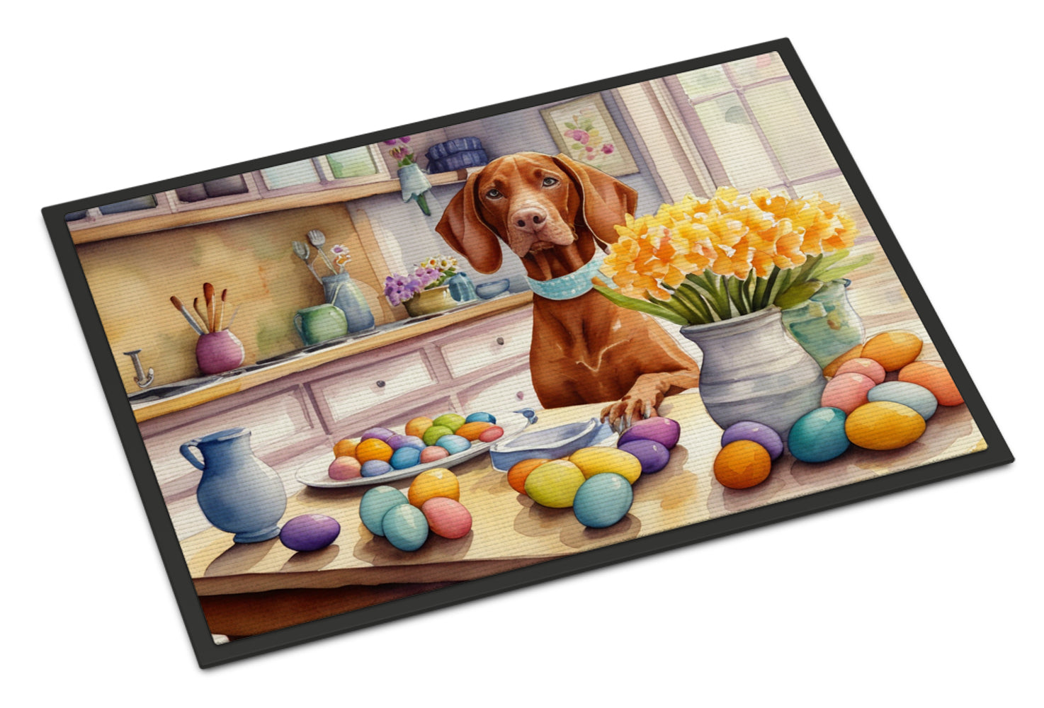 Buy this Decorating Easter Vizsla Doormat