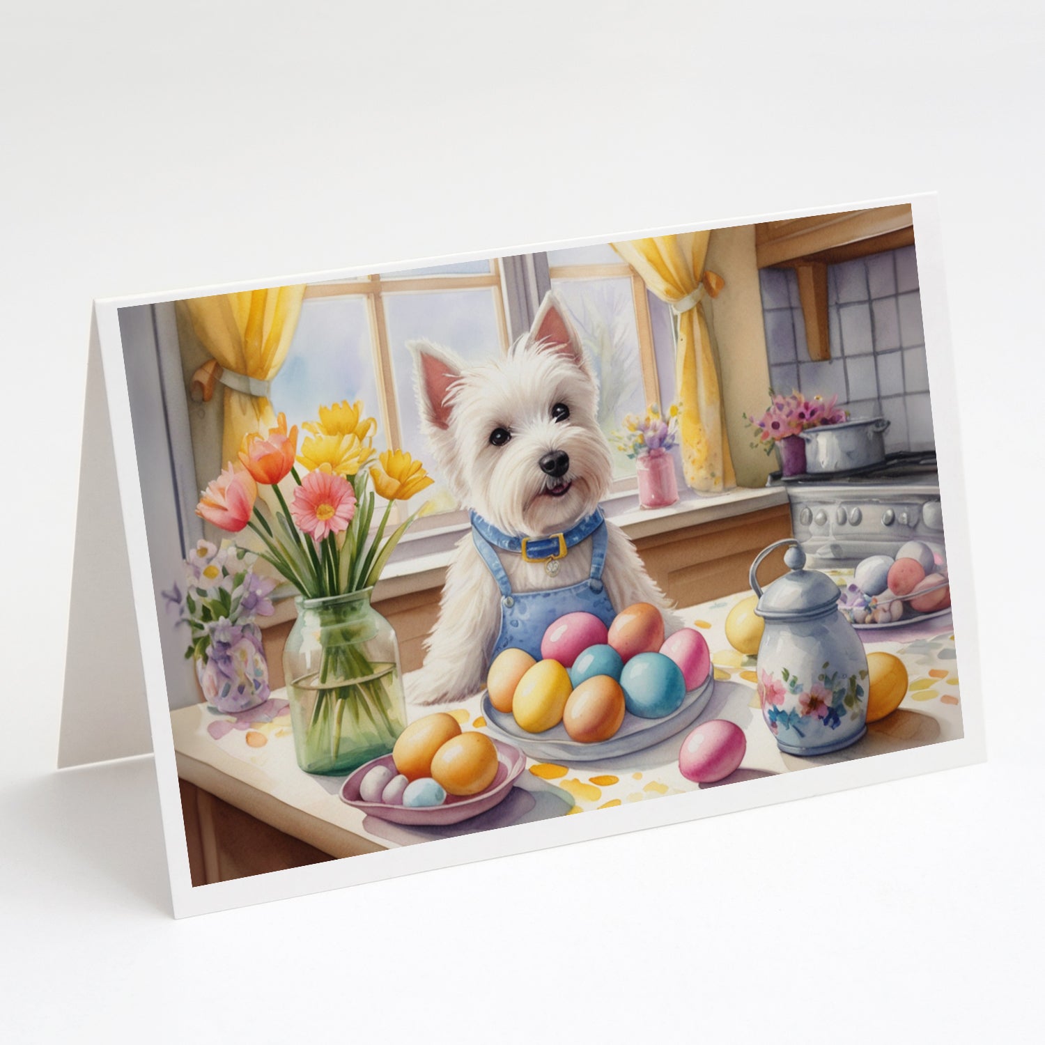 Buy this Decorating Easter Westie Greeting Cards Pack of 8