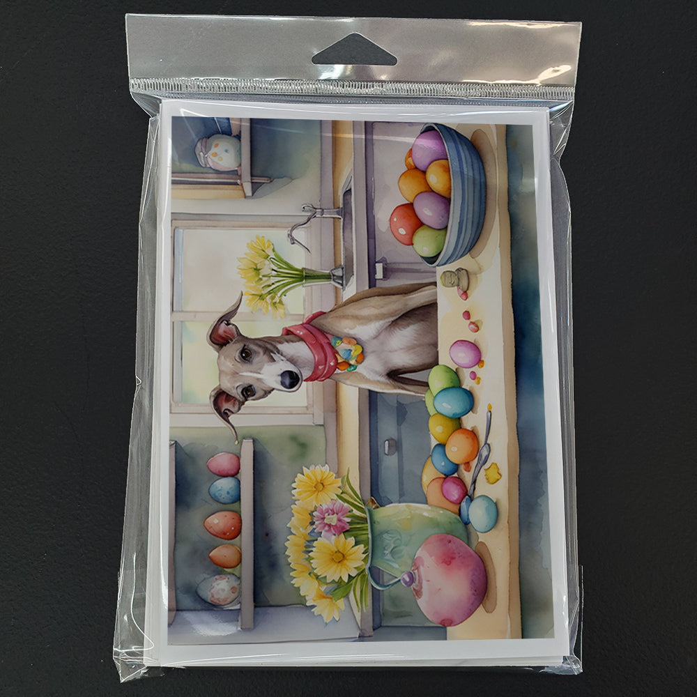 Decorating Easter Whippet Greeting Cards Pack of 8