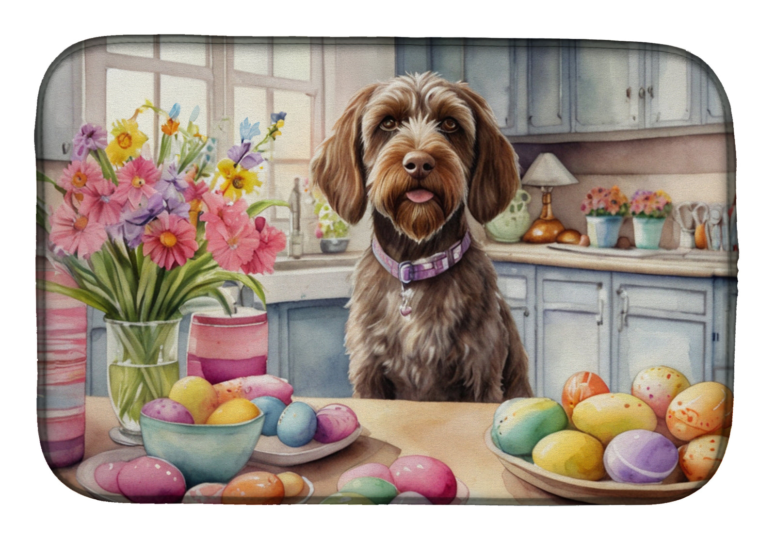 Buy this Decorating Easter Wirehaired Pointing Griffon Dish Drying Mat