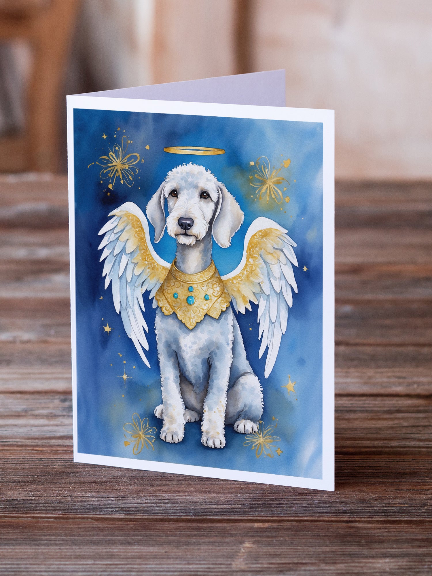Bedlington Terrier My Angel Greeting Cards Pack of 8