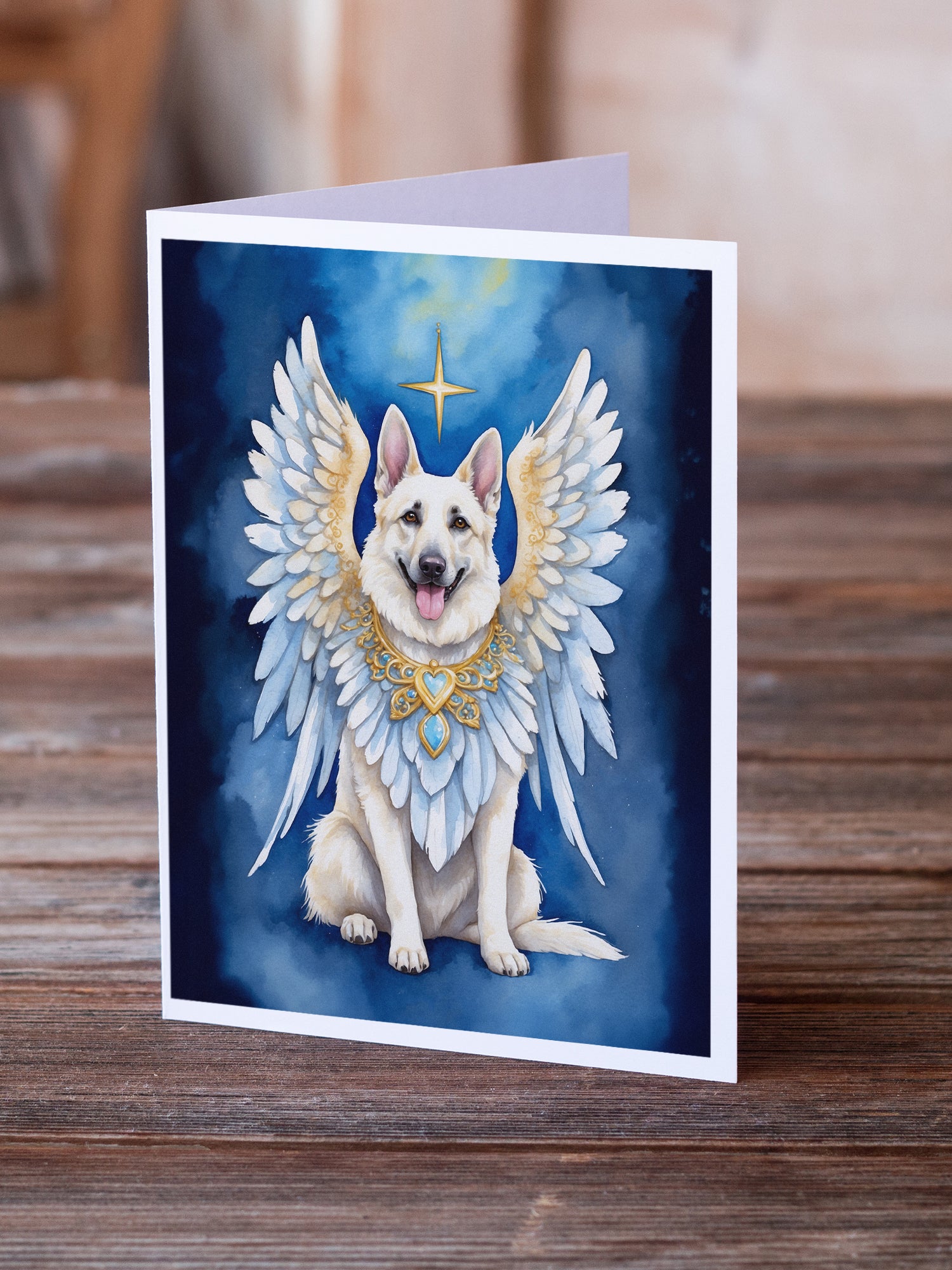 Buy this White German Shepherd My Angel Greeting Cards Pack of 8