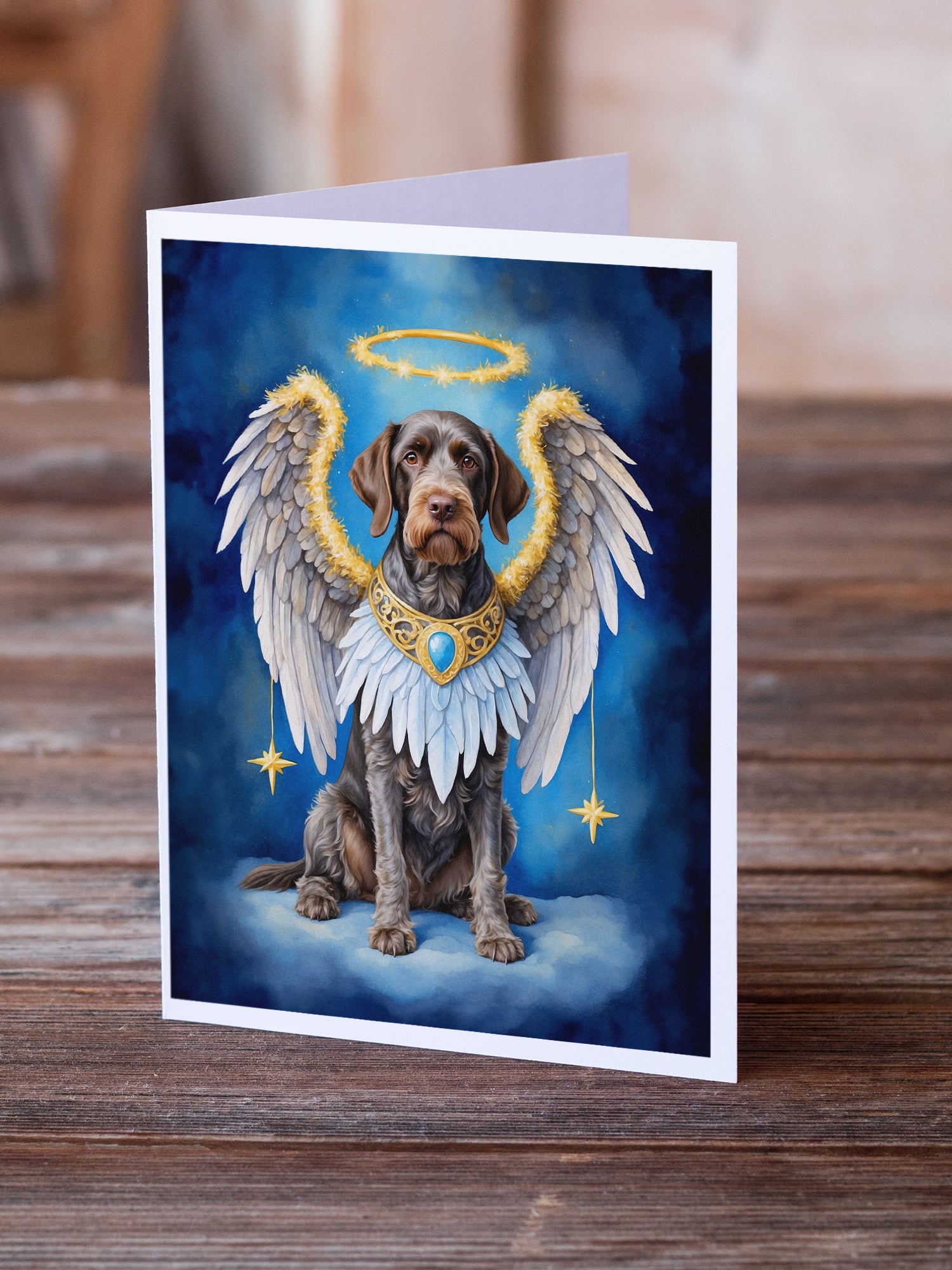 German Wirehaired Pointer My Angel Greeting Cards Pack of 8