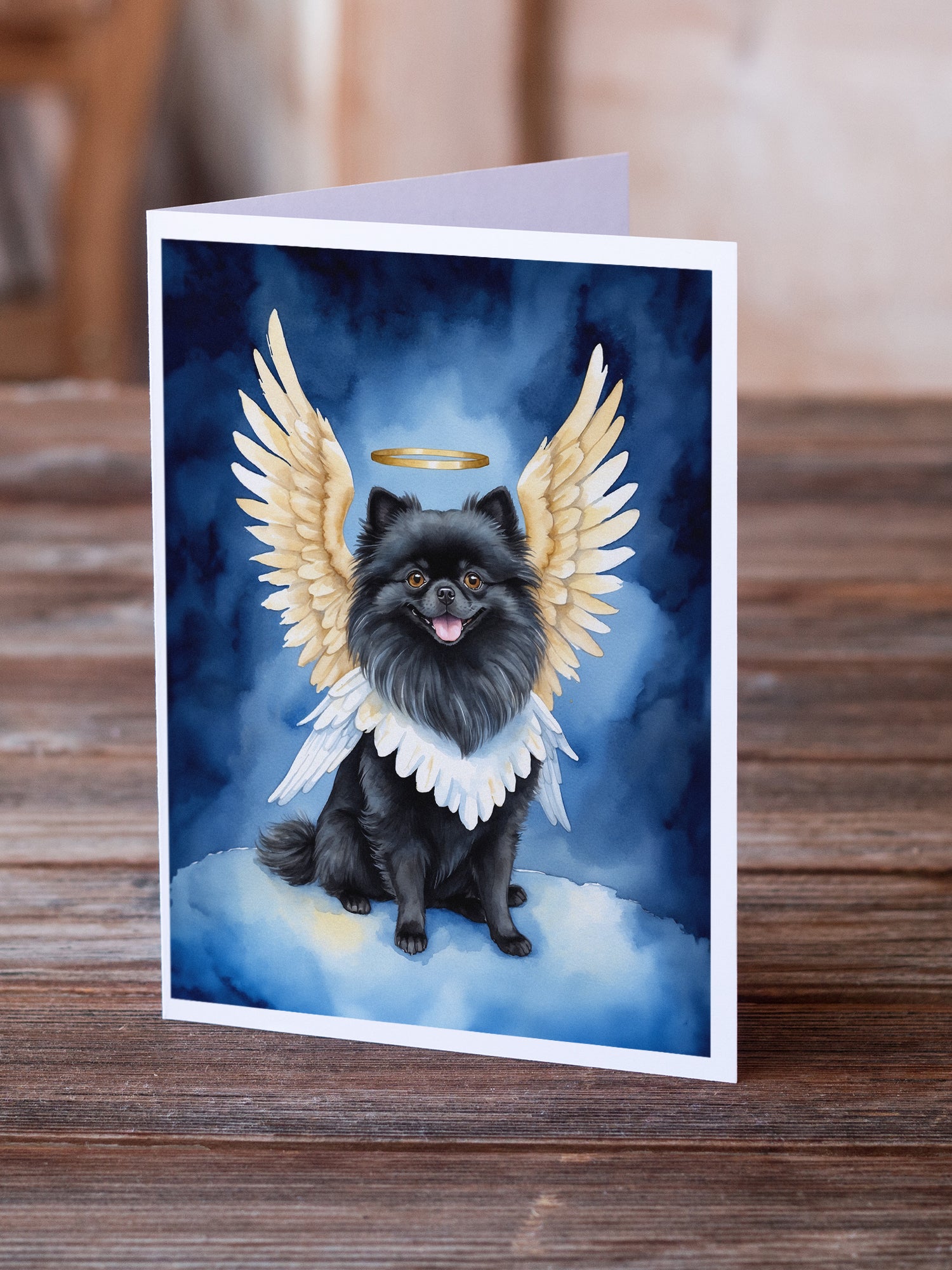 Buy this Black Pomeranian My Angel Greeting Cards Pack of 8