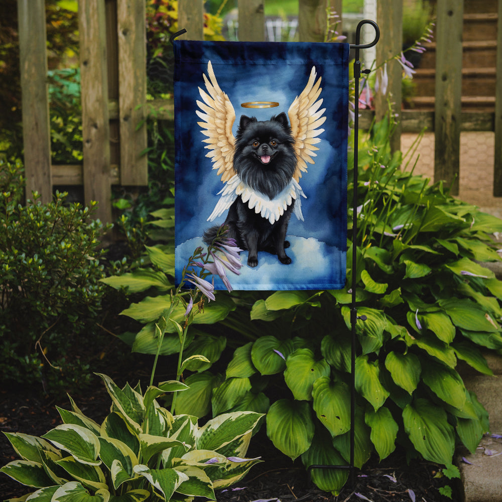 Black Pomeranian My Angel Garden Flag