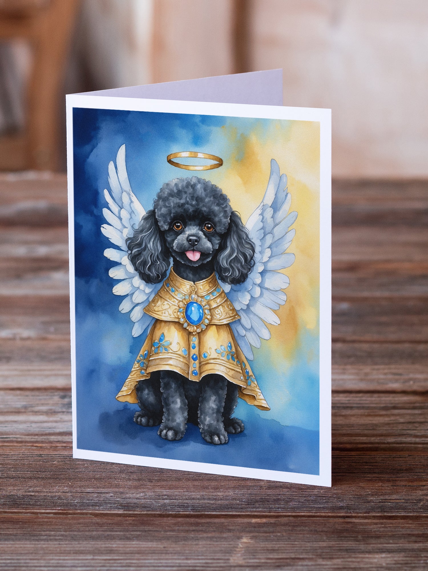 Buy this Black Poodle My Angel Greeting Cards Pack of 8