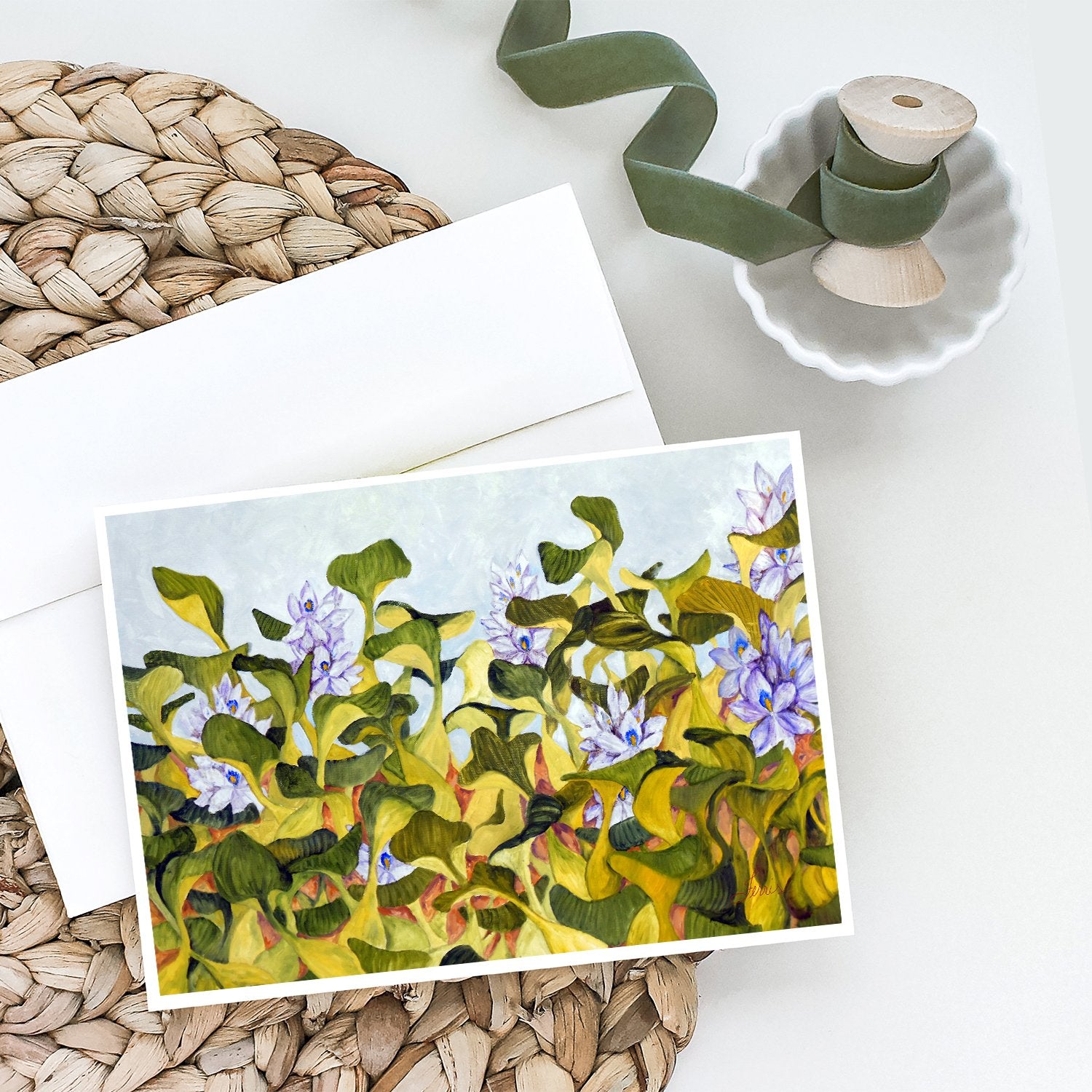 Buy this Water Hyacinth by Ferris Hotard Greeting Cards and Envelopes Pack of 8