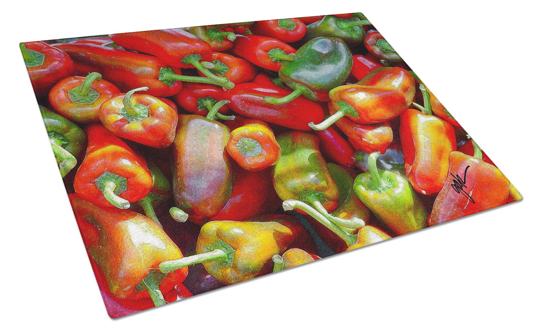 Buy this Chilis by Gary Kwiatek Glass Cutting Board Large