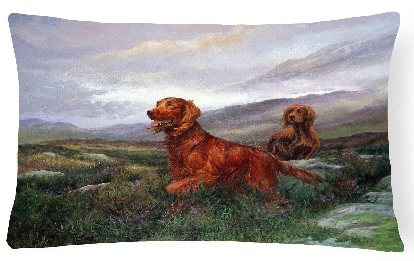 Irish Setters by Elizabeth Halstead Fabric Decorative Pillow HEH0081PW1216 by Caroline's Treasures