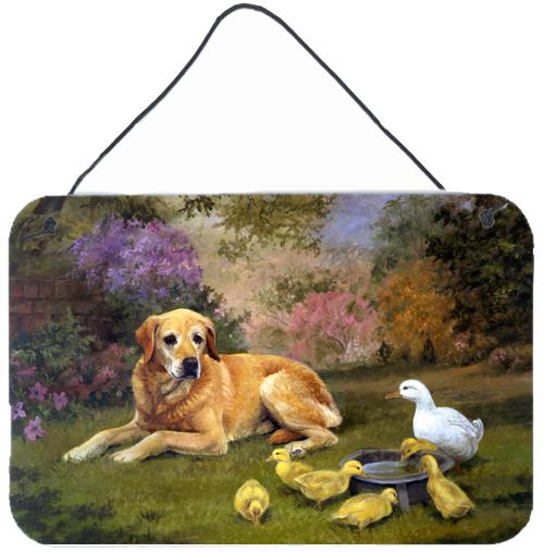 Yellow Labrador and Chicks Wall or Door Hanging Prints HEH0096DS812 by Caroline's Treasures