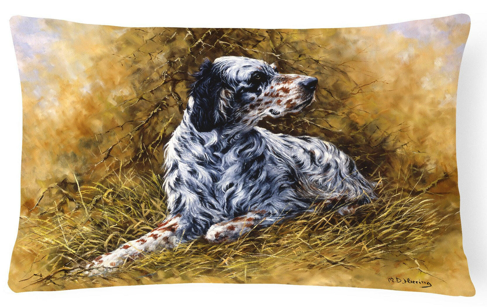 English Setter by Michael Herring Fabric Decorative Pillow HMHE0007PW1216 by Caroline's Treasures