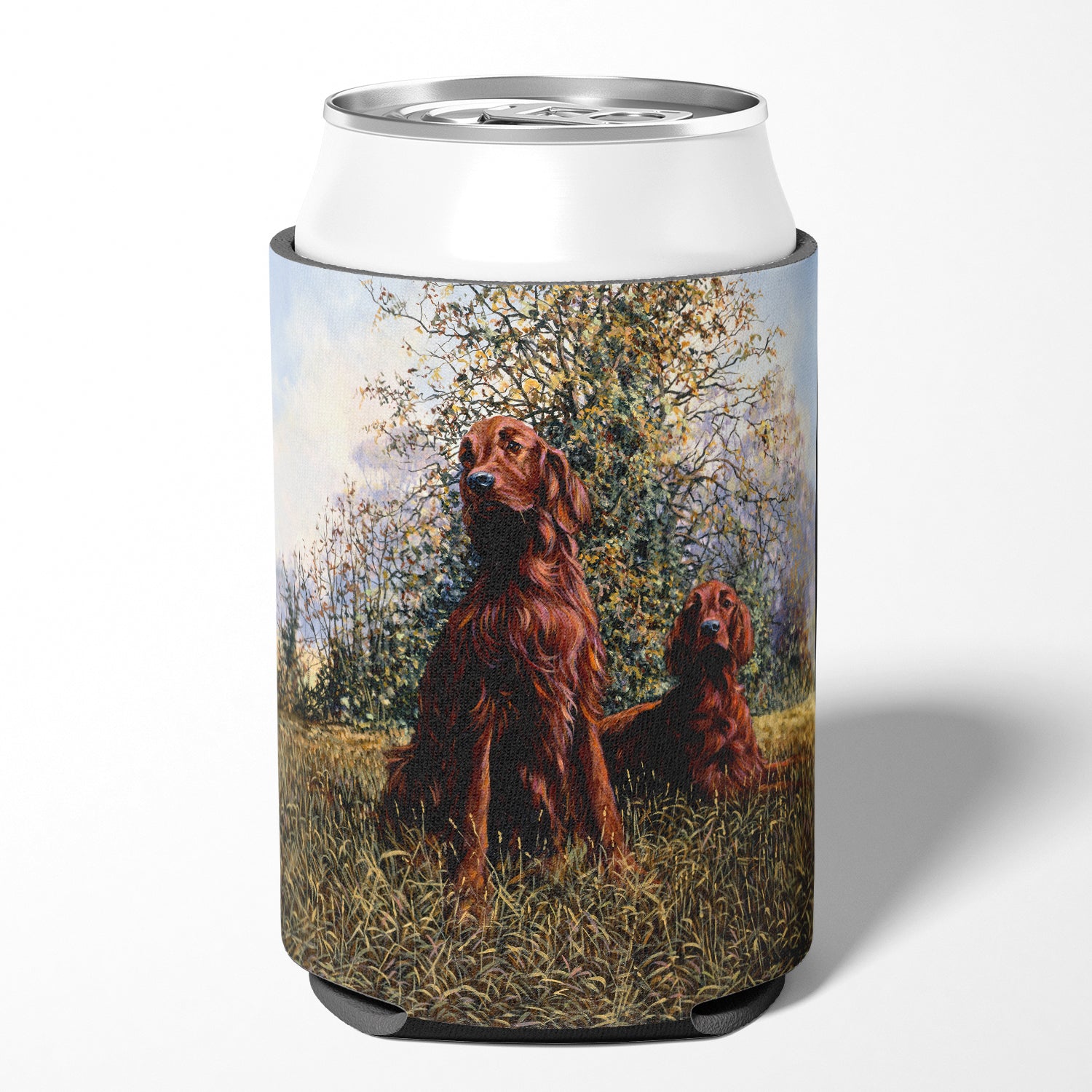 Red Irish Setters by Michael Herring Can or Bottle Hugger HMHE0049CC.