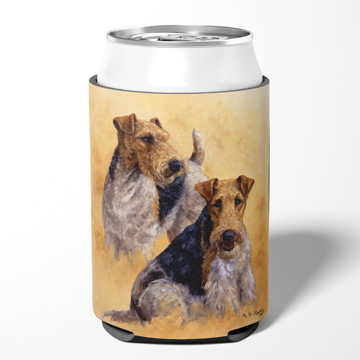 Fox Terriers by Michael Herring Can or Bottle Hugger HMHE0180CC.