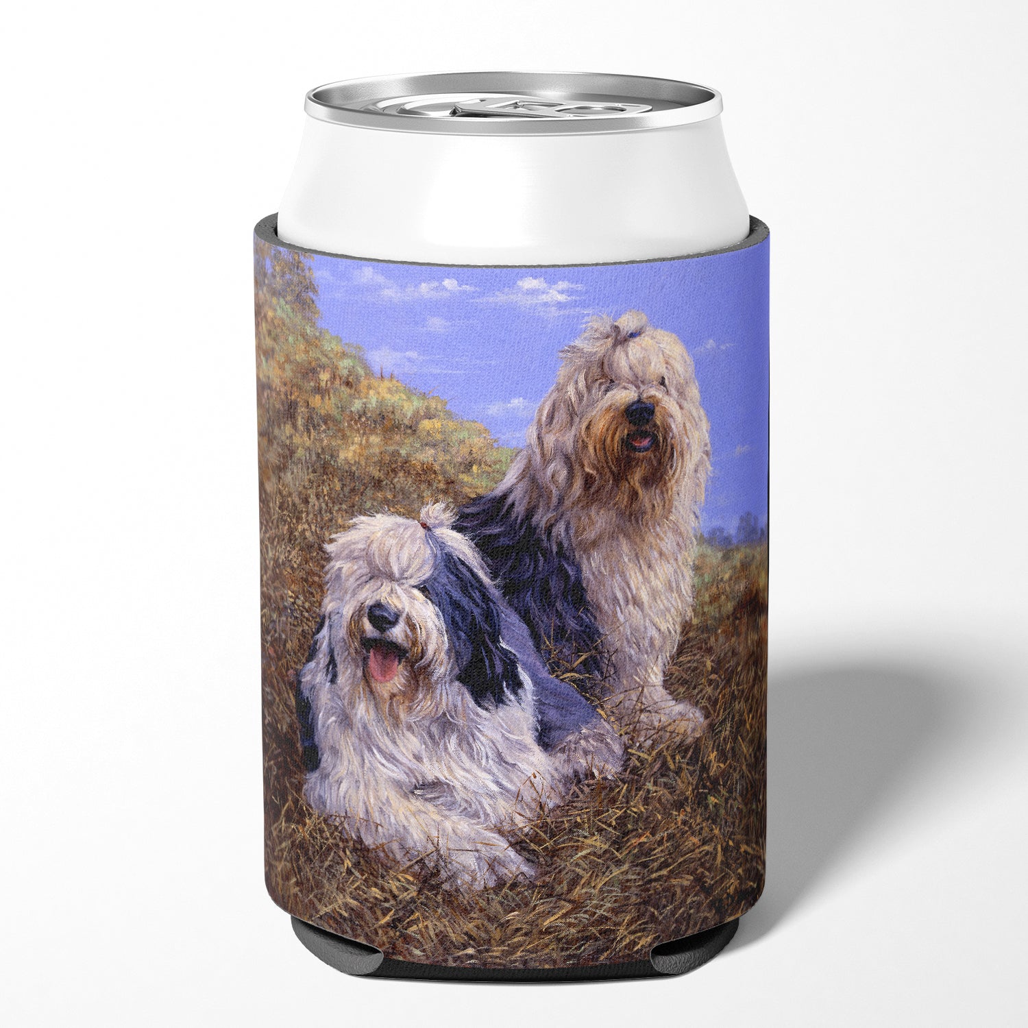 Old English Sheepdogs by Michael Herring Can or Bottle Hugger HMHE0229CC.