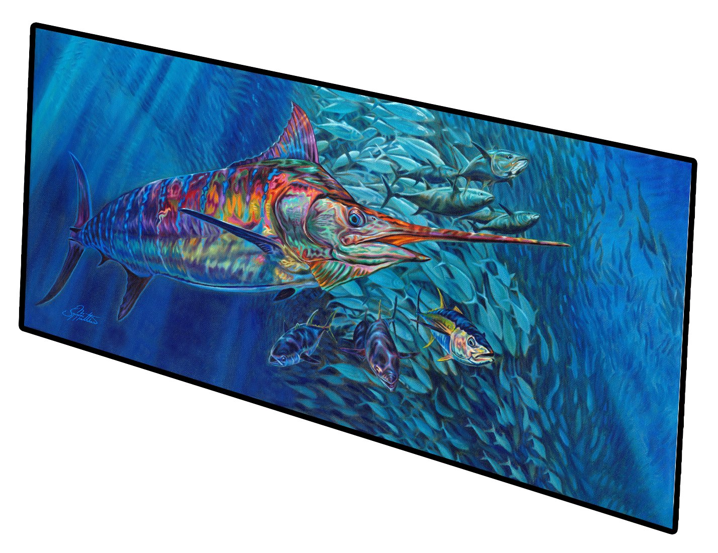 Blue Mirage Blue Marlin and Sharks Indoor or Outdoor Runner Mat 28x58 JMA2001HRM2858 by Caroline's Treasures