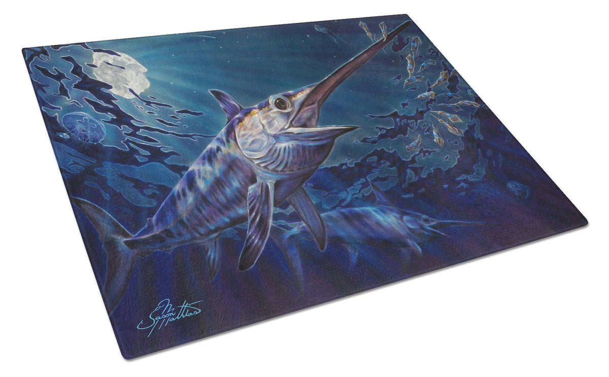 Prince Of Darkness Swordfish Glass Cutting Board Large JMA2006LCB by Caroline&#39;s Treasures