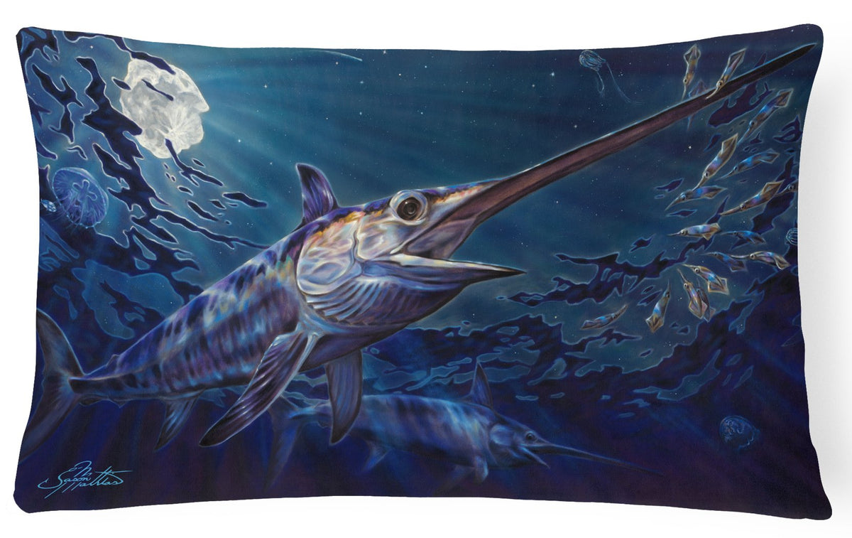 Prince Of Darkness Swordfish Canvas Fabric Decorative Pillow JMA2006PW1216 by Caroline&#39;s Treasures