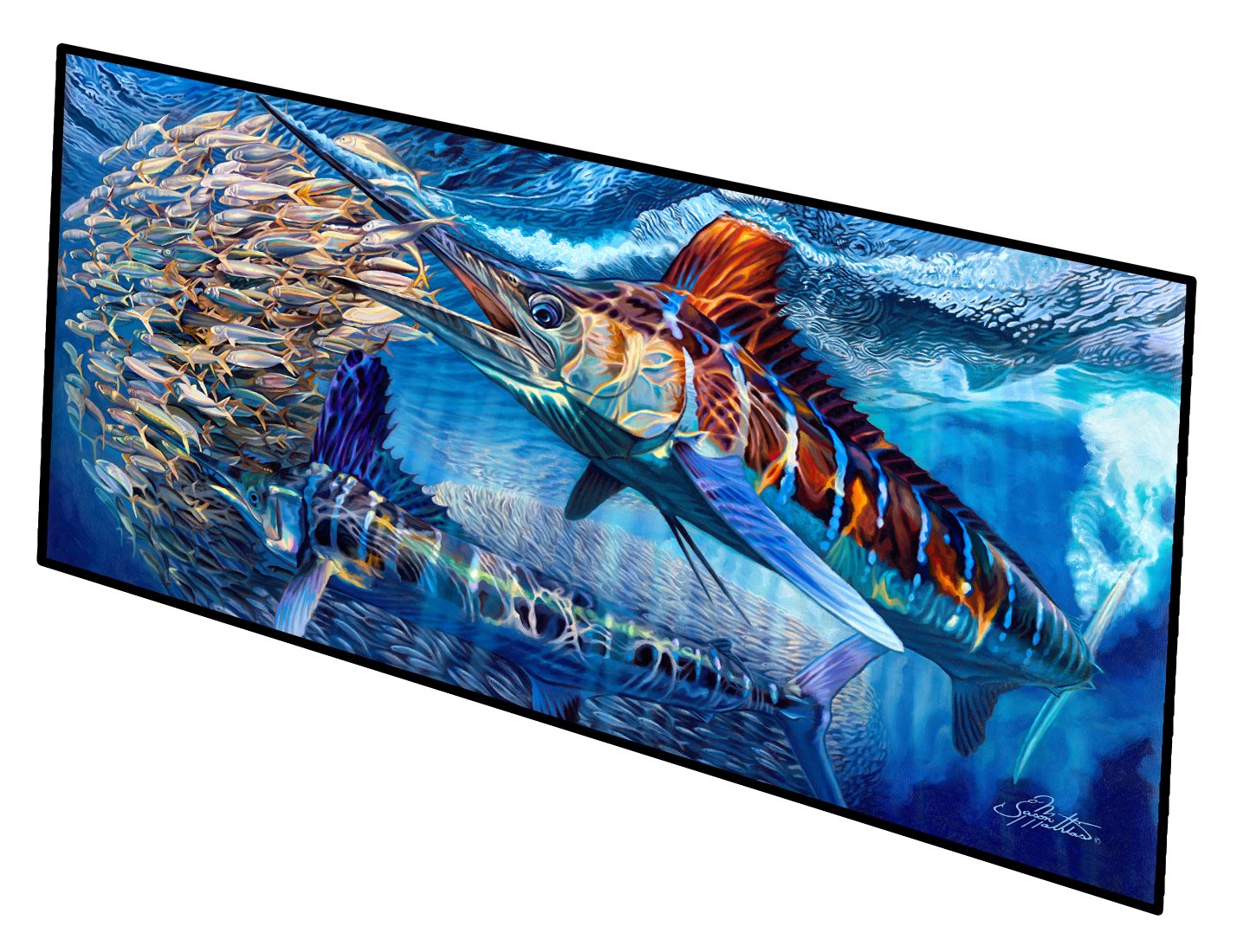 White Night White Marlin Indoor or Outdoor Runner Mat 28x58 JMA2008HRM2858 by Caroline's Treasures