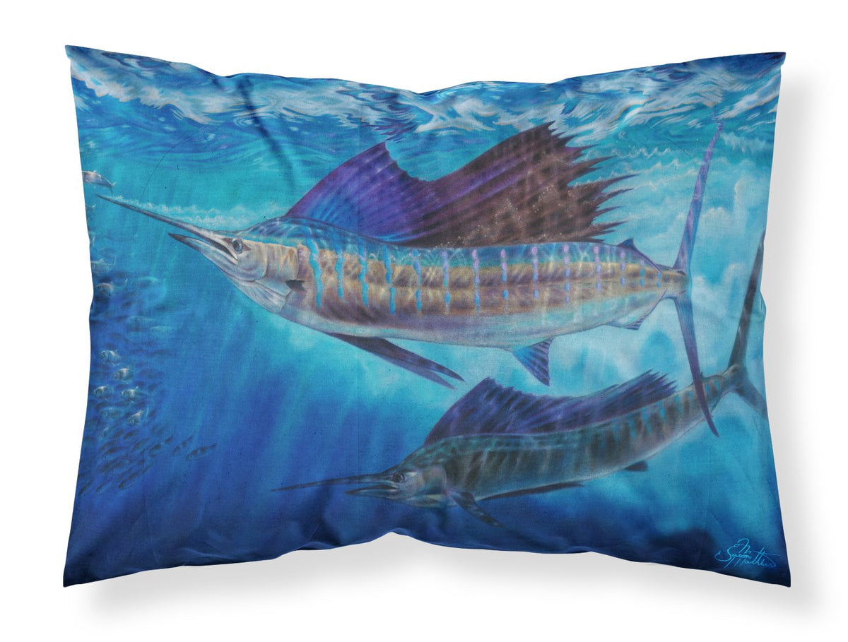 Wide Open Sailfish Fabric Standard Pillowcase JMA2011PILLOWCASE by Caroline&#39;s Treasures