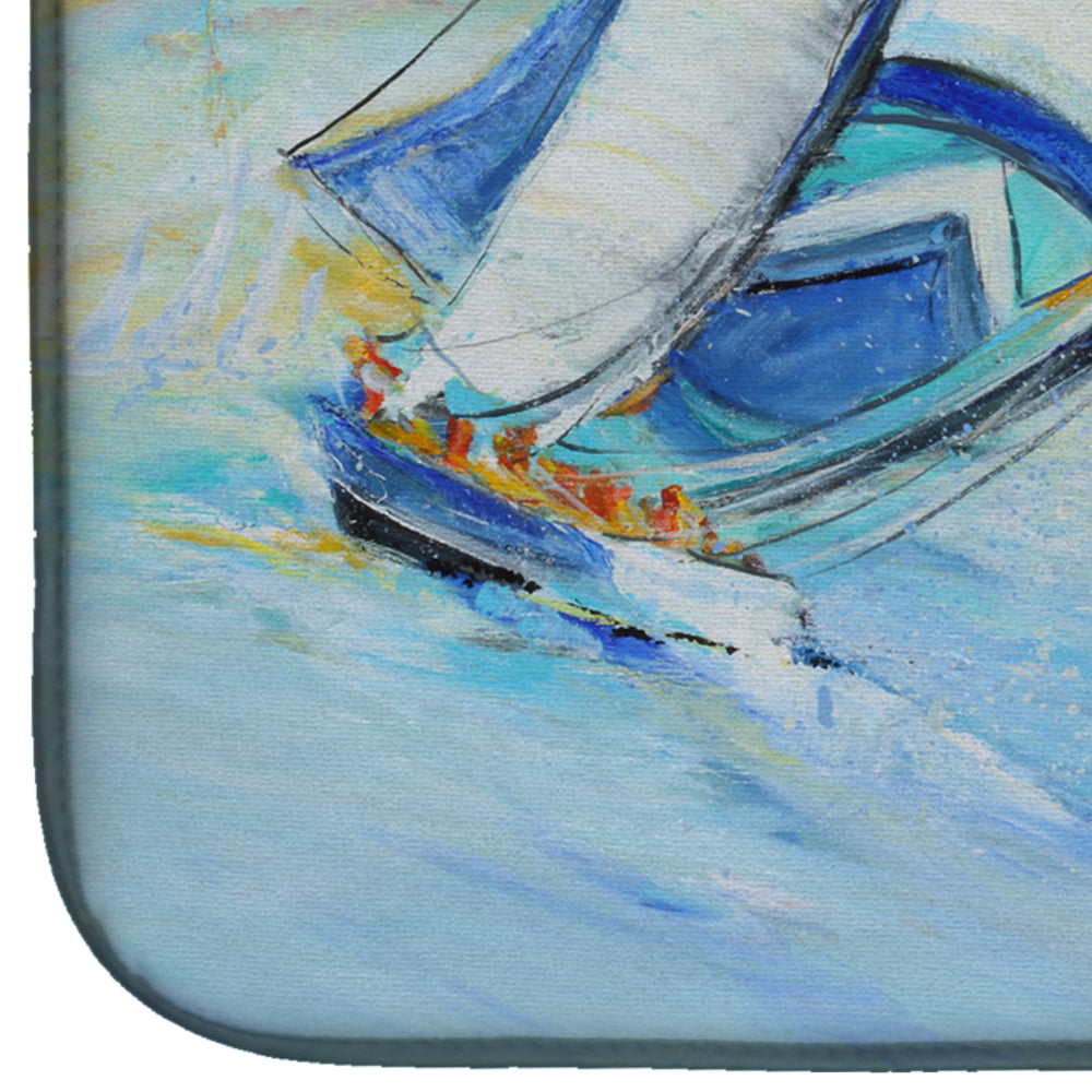 Sailboats and Middle Bay Lighthouse Dish Drying Mat JMK1005DDM