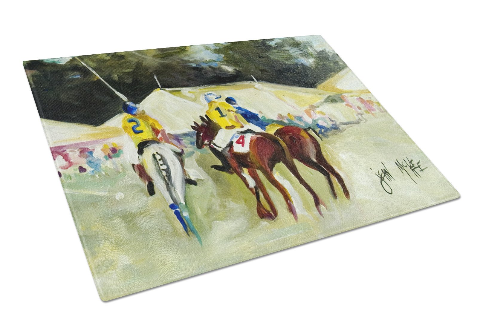 Polo at the Point Glass Cutting Board Large JMK1006LCB by Caroline's Treasures