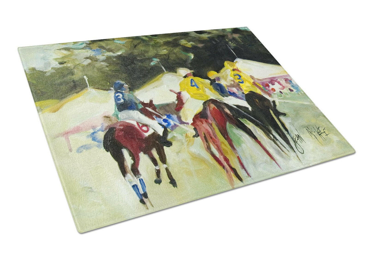 Polo at the Point Glass Cutting Board Large JMK1007LCB by Caroline&#39;s Treasures