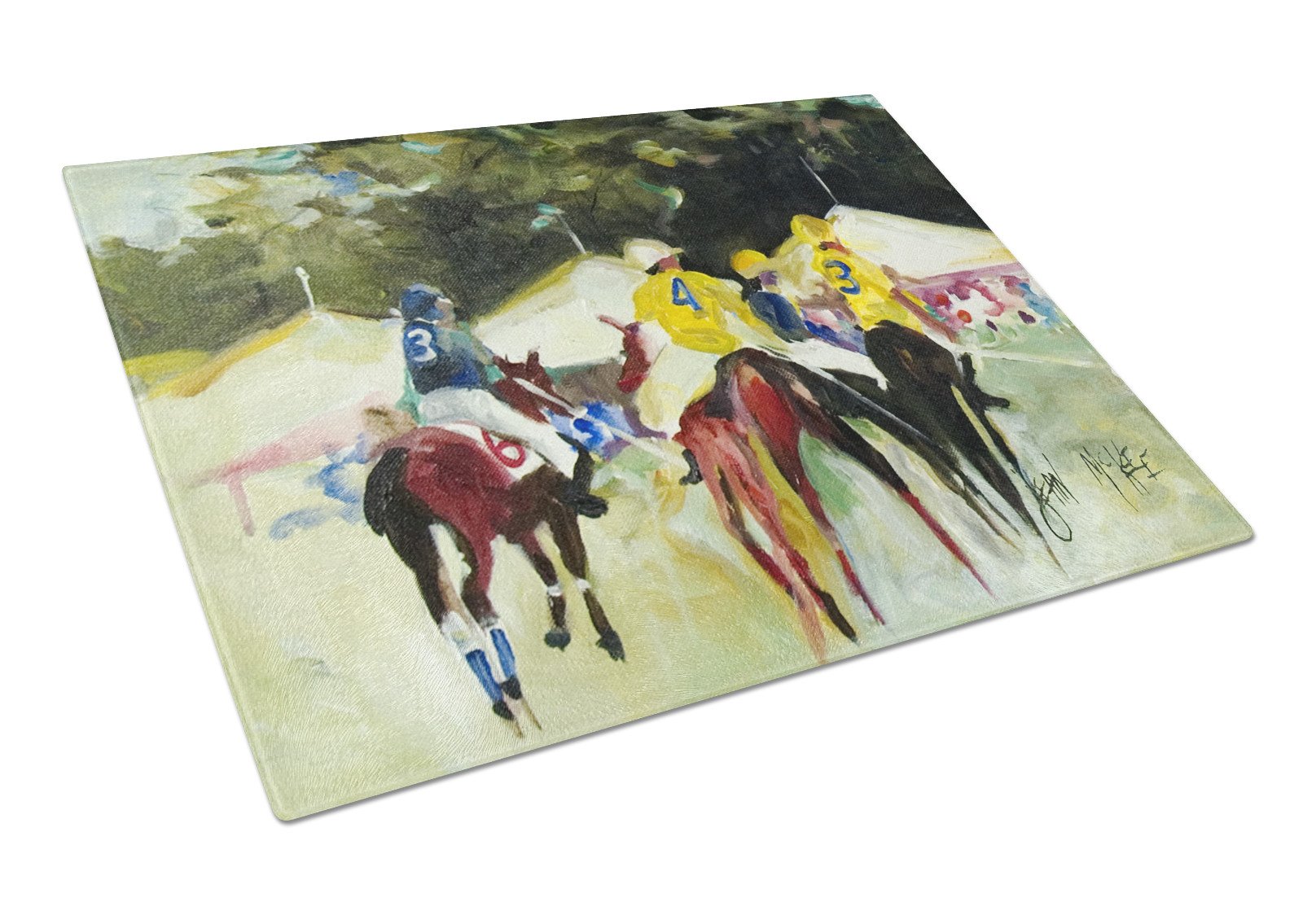 Polo at the Point Glass Cutting Board Large JMK1007LCB by Caroline's Treasures