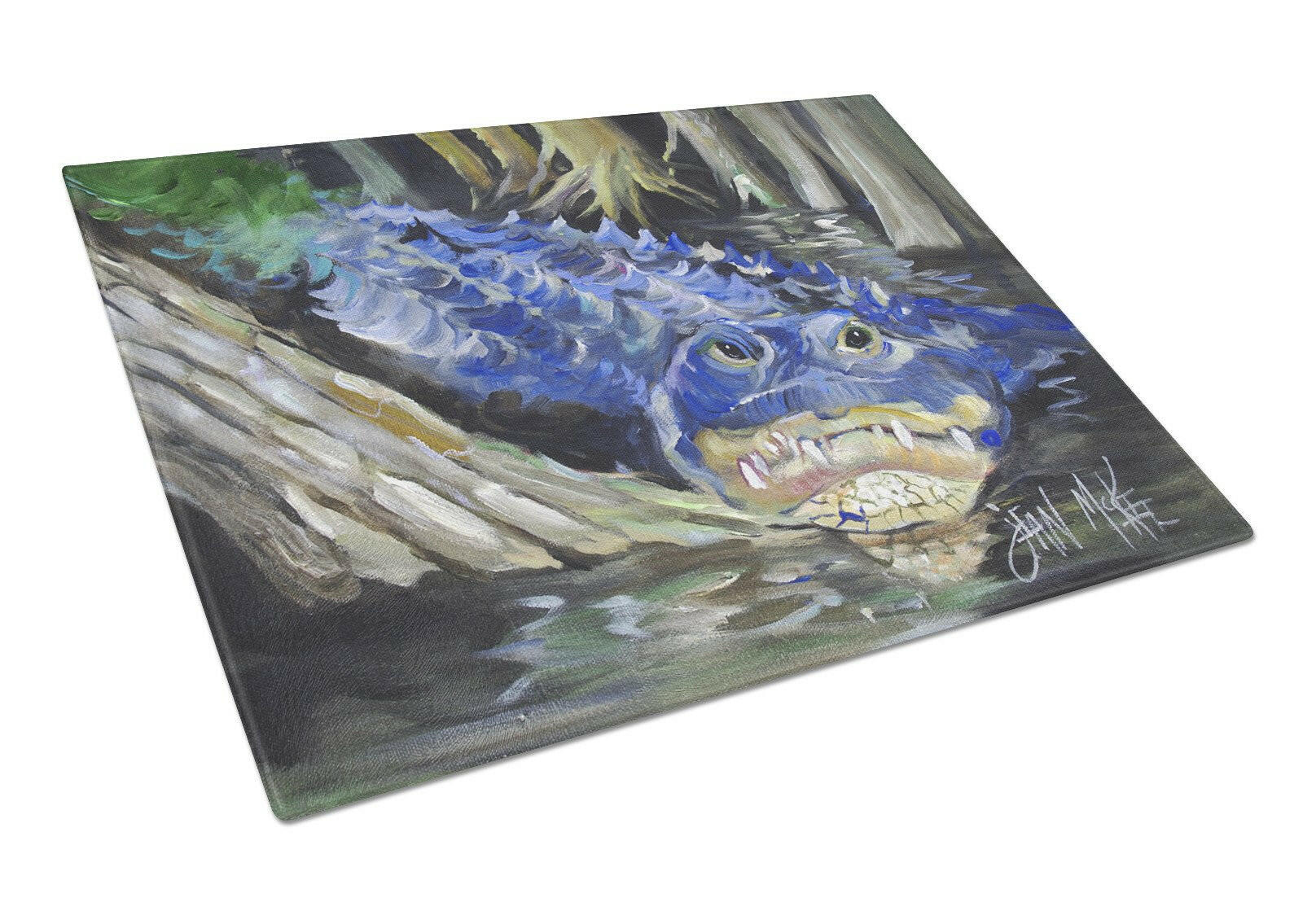 Blue Alligator Glass Cutting Board Large JMK1135LCB by Caroline's Treasures