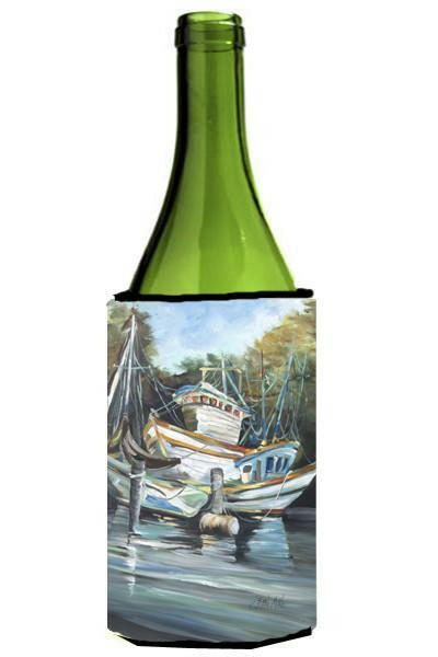 Shrimpers Cove and Shrimp Boats Wine Bottle Beverage Insulator Hugger JMK1152LITERK by Caroline's Treasures