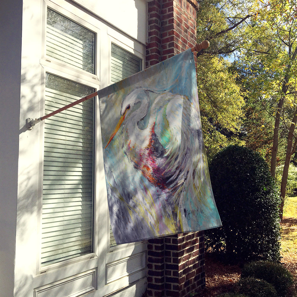 White Egret Flag Canvas House Size JMK1189CHF