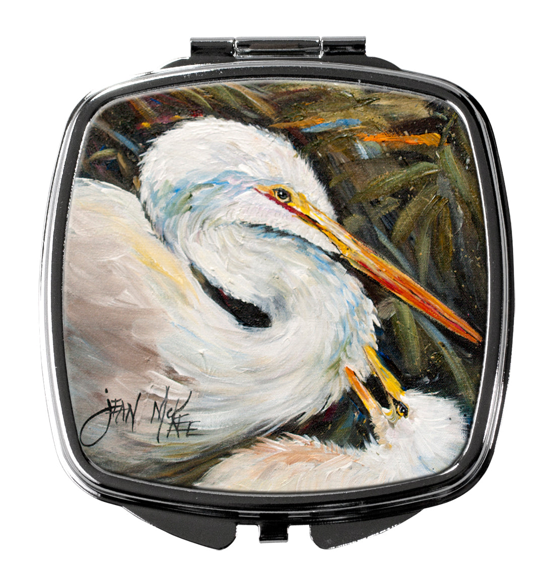 White Egret Compact Mirror JMK1227SCM