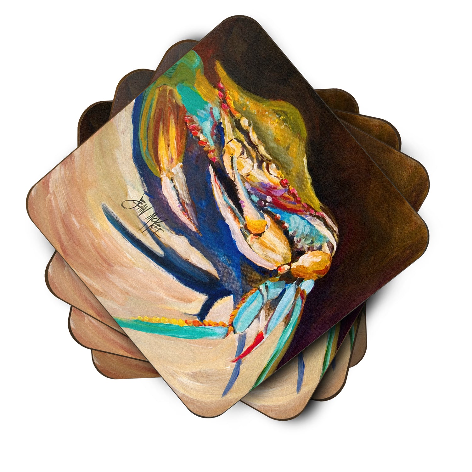 Set of 4 Crab to Claw UP Crab Foam Coasters JMK1258FC - the-store.com