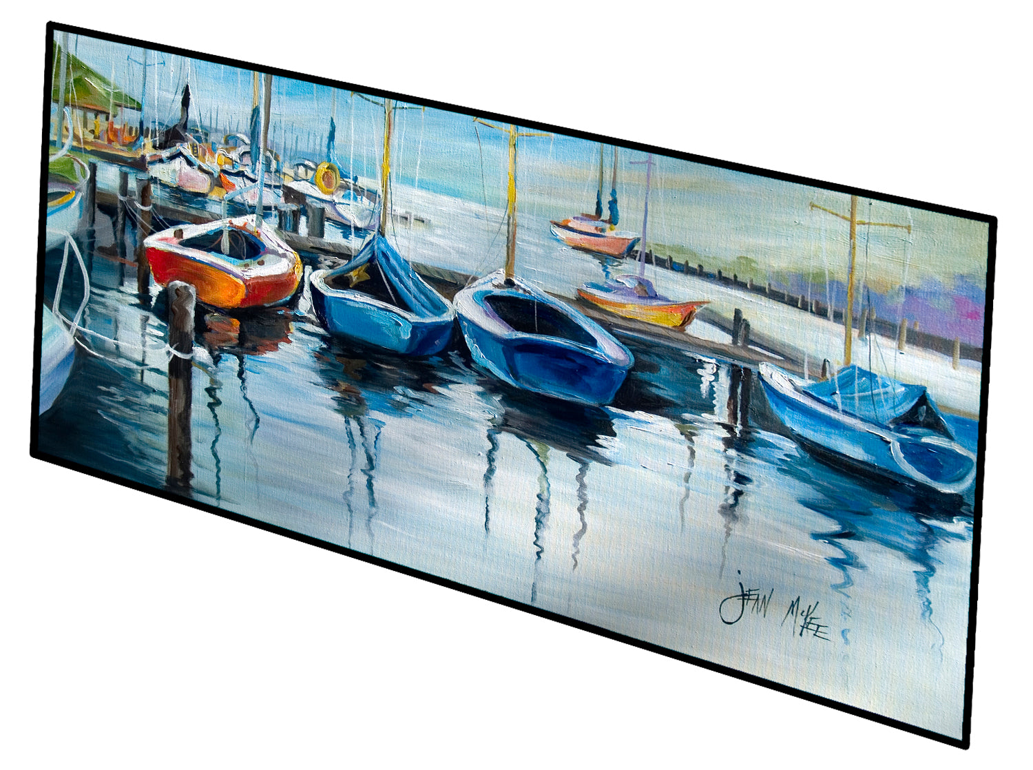 Sailboats waiting at the dock Indoor or Outdoor Runner Mat 28x58 JMK1311HRM2858 - the-store.com