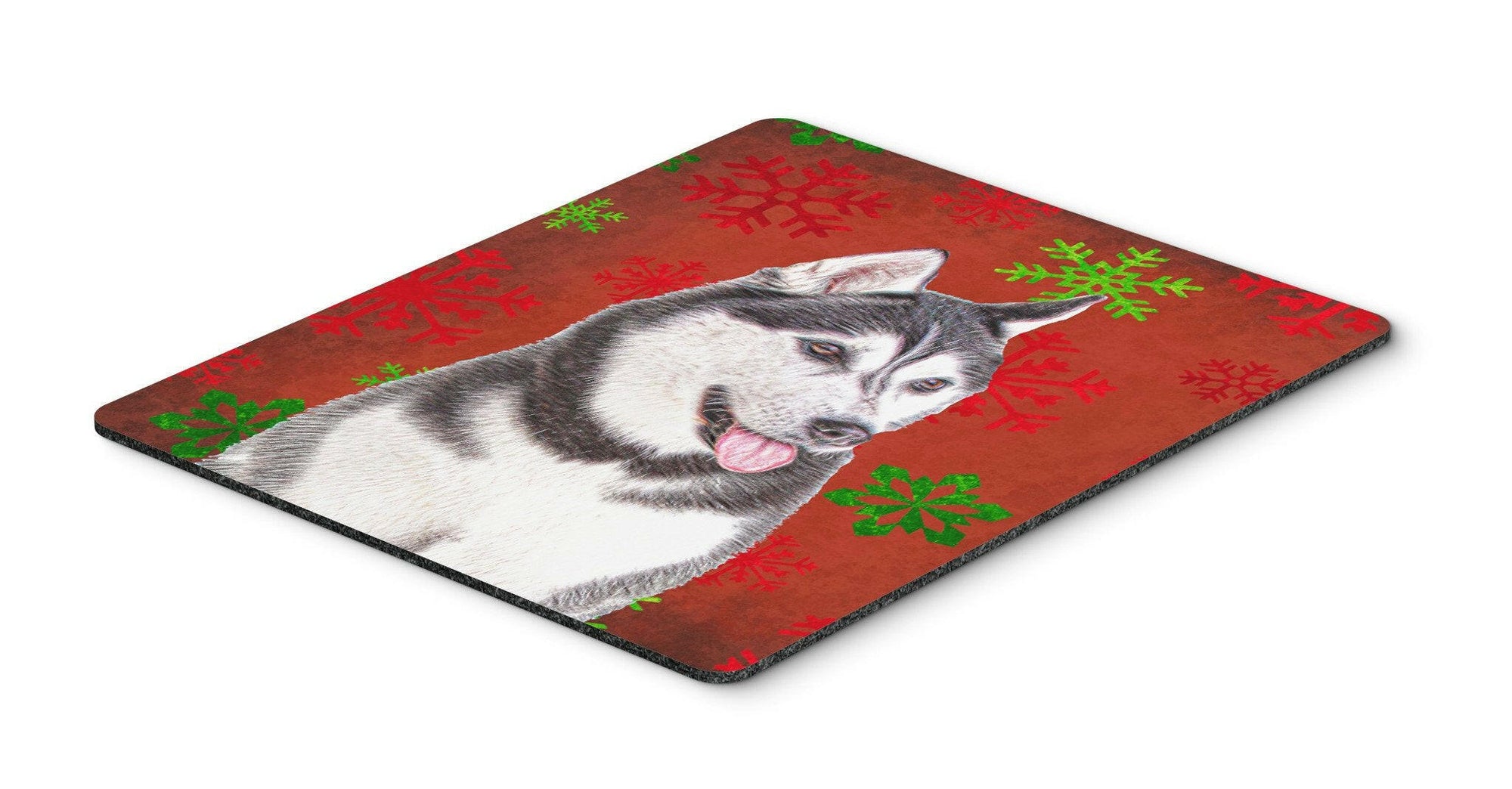 Red Snowflakes Holiday Christmas  Alaskan Malamute Mouse Pad, Hot Pad or Trivet KJ1182MP by Caroline's Treasures